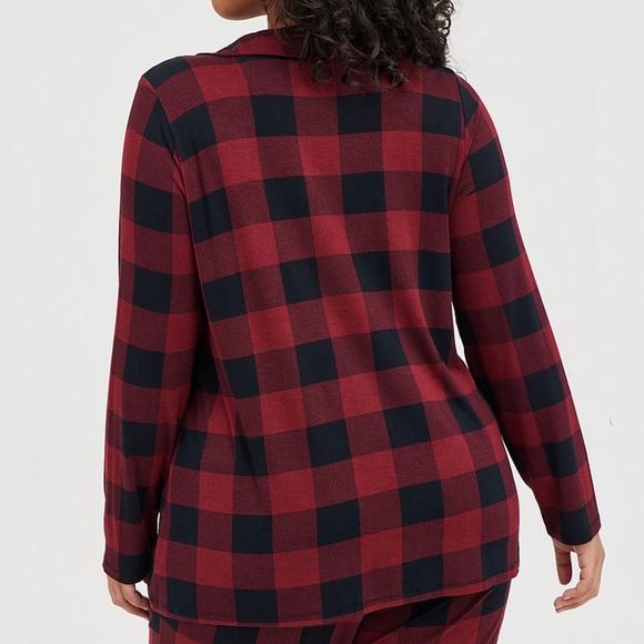 SET: Torrid Red & Black Buffalo Plaid Button Front Sleep Shirt/Sleep Pant 1X - Picture 3 of 14